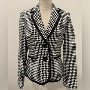 Kasper Blazer Jacket Womens Black & White Checkered Size 4